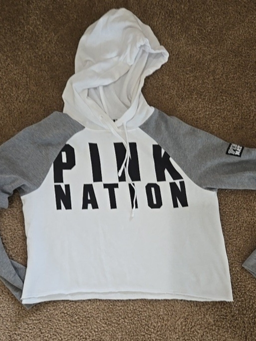 Victoria's Secret PINK White Hoodie Sweater